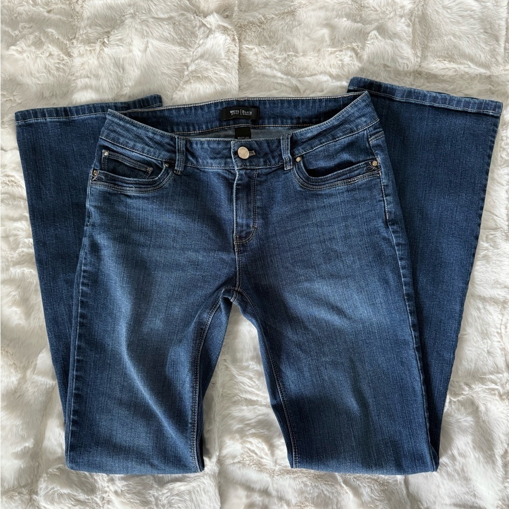 White House Black Market Dark Blue Bootleg Jeans, Size 6